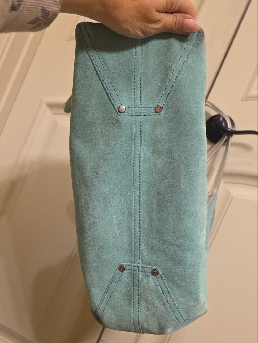 Tiffany & Co. Metallic Silver Tote with REVERSIBLE Tiffany Blue - Picture 10 of 13